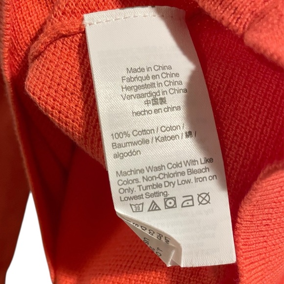 J. Crew 100% cotton piqué-stitch knit crewneck sweater coral men size small - Picture 7 of 7